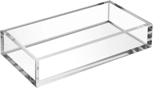 HIIMIEI Servilletero de acrílico, soporte para toallas de invitados de acrílico de 0.315 in de grosor, soporte para servilletas de cóctel de mesa