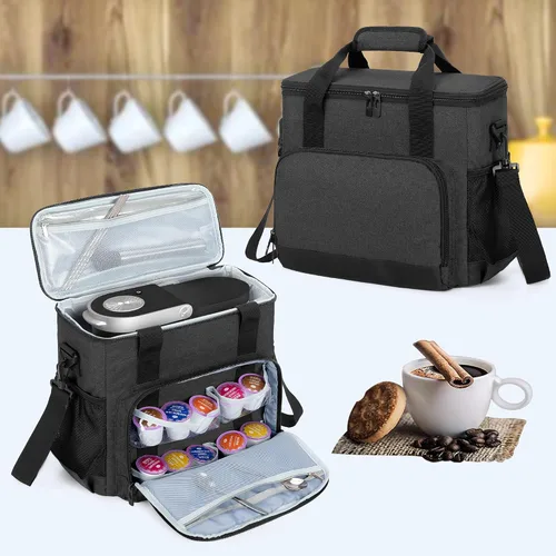 Miniatura 7 de CURMIO Bolsa de transporte para cafetera compatible con Keurig K-Mini o K-Mini Plus, bolsa de viaje para cafeteras de una sola porción para cápsulas