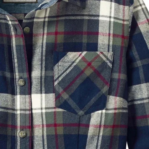 Miniatura 5 de Legendary Whitetails - Camisa de manga larga de franela a cuadros con botones para mujer, 100% algodón