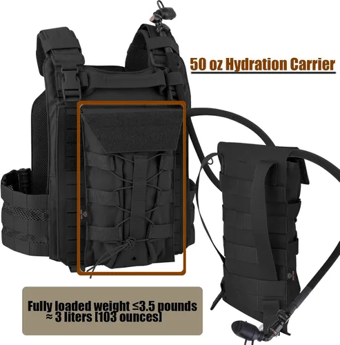Miniatura 5 de PETAC GEAR 1.5L / 3L Mochila de hidratación táctica, bolsa de transporte Molle para mochila de día de 50 oz / 100 oz, mochila de agua con bolsa