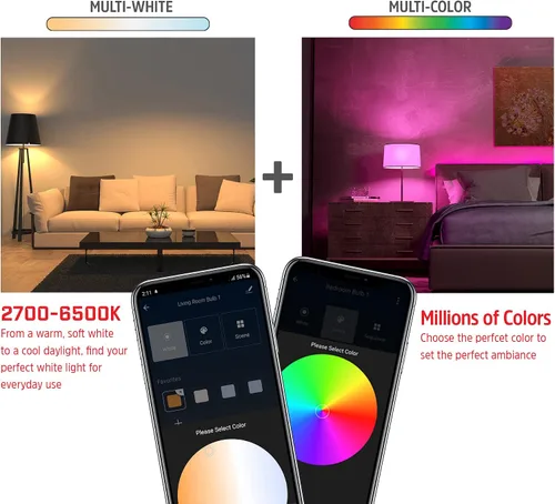 Miniatura 3 de Energizer Connect Smart A19 - Bombilla LED RGB multicolor y multicolor con control de voz y acceso remoto a través de tu teléfono inteligente