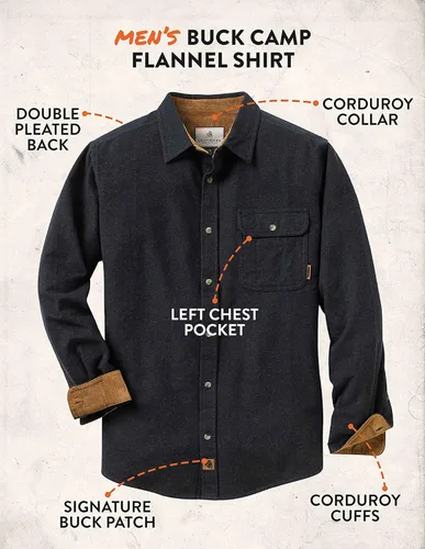 Miniatura 5 de Legendary Whitetails, Buck Camp - Camisa de franela para hombre