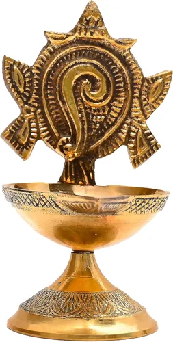 Miniatura 6 de Shankh Diya Deepam Vishnu Diya Shankhu Deepam Lámpara tradicional profunda para Pooja Aarti Templo Mandir Decoración Decoración y Regalo