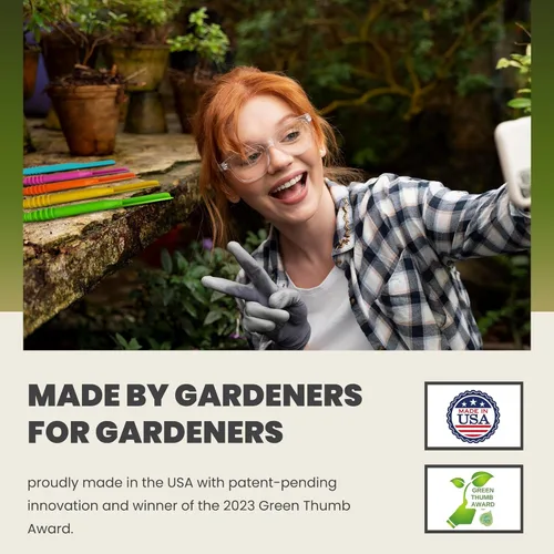 Miniatura 6 de Dibby Semillas Herramienta de jardín Dibber Plantador Transplantador – Siembre semillas a la profundidad correcta – Trasplante fácilmente las Azul