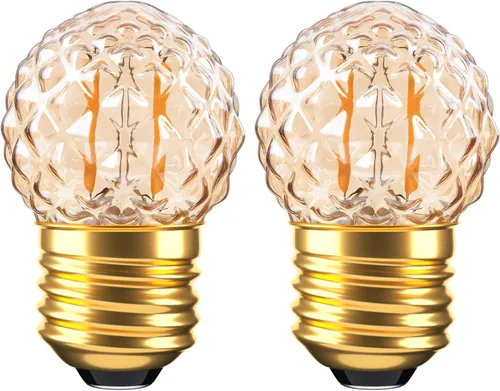 E26 Bombillas LED Ámbar Pequeñas, Bombilla Edison Pequeña de 1 W, Bombilla Incandescente de 10 Vatios, Bombillas Decorativas de Bajo Consumo 2200 K