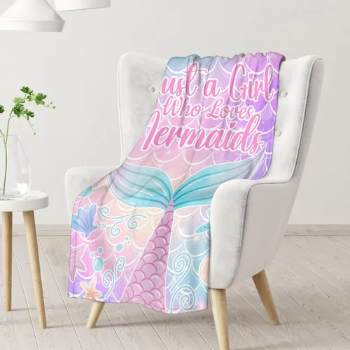 Miniatura 2 de Manta de cola de sirena, suave, mullida y cálida, manta pequeña de 30 x 40 pulgadas para sofá, oficina, colorida y bonita, regalos para niñas