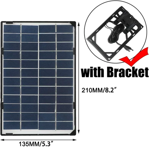 Miniatura 6 de Mini panel solar, 6W 12V panel solar para cámara de seguridad al aire libre célula solar con salida de CC de 10 pies DIY cargador de panel solar