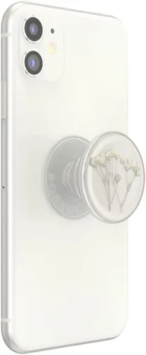 Miniatura 2 de PopSockets Agarre para Teléfono con Soporte Expandible, Agarre Adhesivo - Flor Prensada Aliento de Bebé Plumeria