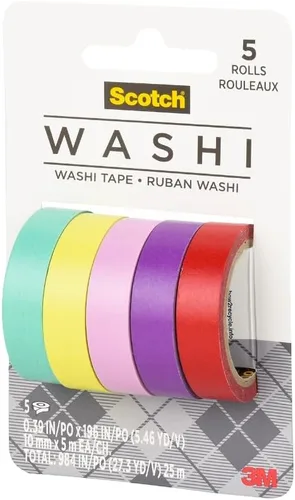 Miniatura 2 de Scotch Cinta washi, diseño tropical, 5 rollos, ideal para diario de viñetas, álbumes de recortes y decoración de bricolaje (C1017-5-P2)