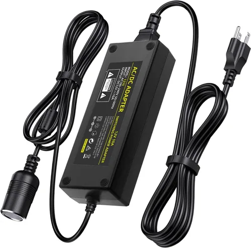 Adaptador de fuente de alimentación de 110V-240V a 12V 120W/10A Enchufe de encendedor de cigarrillos de coche AC/DC para inflador de coche,