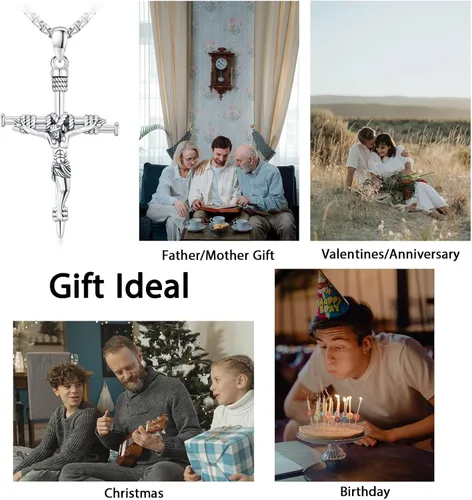 Miniatura 19 de Collar de plata de ley 925 con medalla de San Patrón, colgante de protección católica, amuleto, joyería religiosa para hombres y mujeres