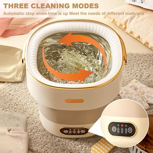 Miniatura 5 de Mini lavadora, pequeña lavadora compacta con 3 modos, máquina de lavandería inteligente completamente automática para apartamentos, camping