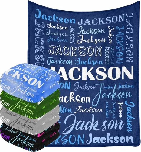 Miniatura 11 de InterestPrint Manta de bebé personalizada con nombre, lindo muñeco de nieve negro, manta personalizada con nombre para niños, niñas, niños, manta