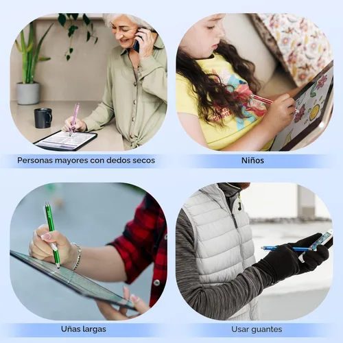 Miniatura 8 de MEKO - Bolígrafos para pantallas táctiles, paquete de 10 lápices capacitivos de punta de goma fina reemplazables con 20 puntas de repuesto
