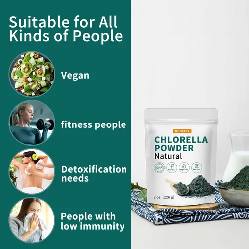 Miniatura 4 de Chlorella Powder Natural - Polvo de clorofila, apoya el sistema inmunológico y la función hepática, mantiene a la juventud, vegano, rico