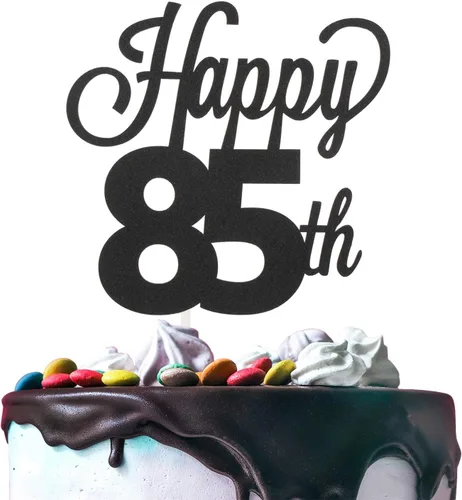 Miniatura 7 de LINGTEER - Decoración para pastel con texto "Happy Birthday 100", color negro