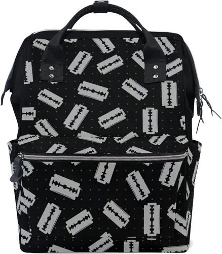 Miniatura 19 de Bolsa de pañales para bebés de gran capacidad, estilista de peluquería, tijeras de impresión duradera multifunción mochila de viaje, Alien Planeta