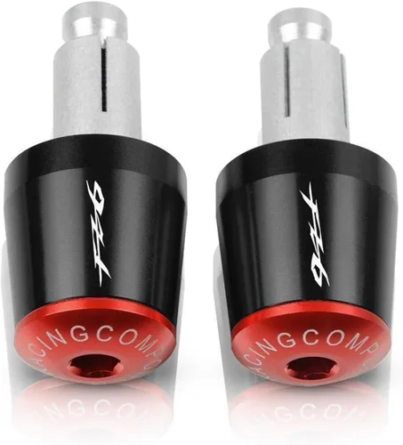 Motorcycle Handlebar Grips End Handle Bar Cap Ends Plug for Yamaha FZ6 FAZER FAZER600 FZ6S FZ6N FZ6S2 FZ6R S2 SJ6S FZ600 FZ-6 (Color : Black-Red)