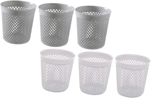STOBOK 6 piezas de escritorio para brochas de maquillaje para bolígrafo, contenedor hueco, cestas de almacenamiento de plástico para oficina, hogar,