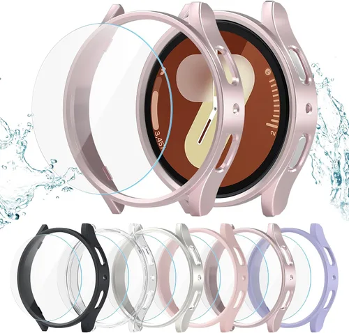 Miniatura 11 de Pack de 12 fundas para Samsung Galaxy Watch 6 de 40 mm, protector de pantalla con cubierta de policarbonato duro y película protectora de vidrio