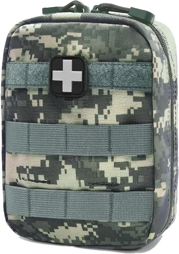 Carlebben Bolsa táctica para paramédicos MOLLE Ifak, con útiles bolsillos elásticos MOLLE, kit de primeros auxilios médicos, camuflaje ACU