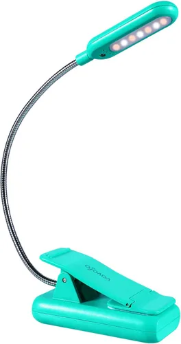Miniatura 14 de VAVOFO Luz de lectura recargable ámbar, luz de libro con bloqueo de luz azul, 7 LED para el cuidado de los ojos, 9 colores, 9 brillos con clip