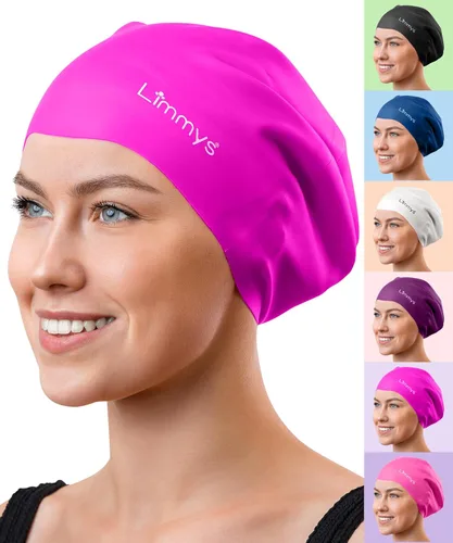 Miniatura 14 de Limmys Gorro de Natación Premium para Mujeres con Cabello Largo – Gorro de Natación de Silicona Suave para Mujeres – Cómodo, Ajuste con Espacio
