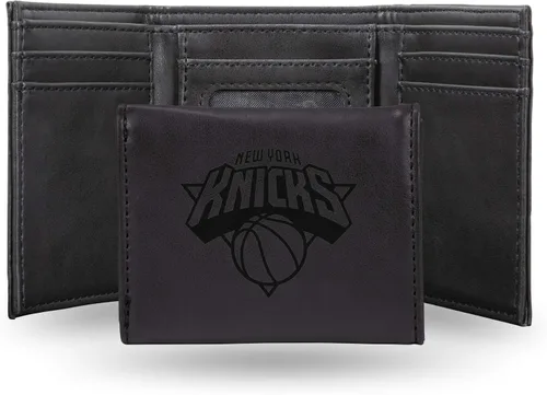 Miniatura 45 de NBA Rico Industries - Billetera triple grabada con láser y tres pliegues, accesorio para hombre Negro