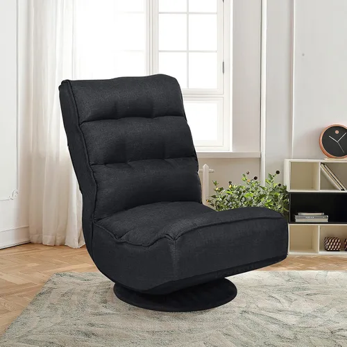 Miniatura 6 de Giantex - Silla gamer giratoria de 360 grados, silla plegable ajustable con 6 posiciones, soporte de resorte de hasta 136 kg, respaldo acolchado