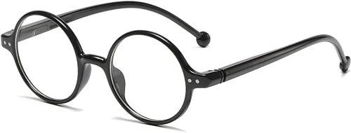 Miniatura 12 de JOVAKIT Lentes de bloqueo de luz azul redondos retro para mujeres y hombres, estilo literario vintage, sin receta