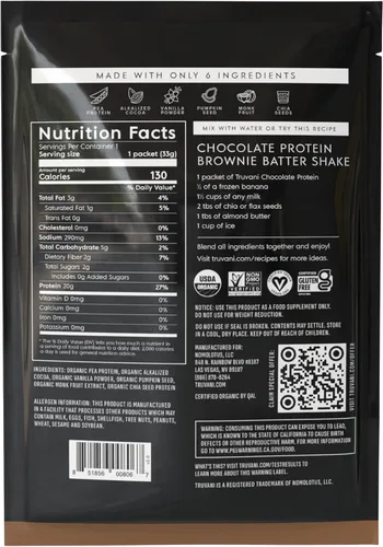 Miniatura 8 de TRUVANI – Polvo de proteína a base de plantas – Proteína orgánica certificada USDA en polvo, vegano, sin OMG, sin gluten