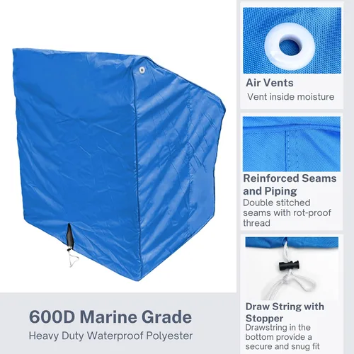 Miniatura 4 de SavvyCraft Cubierta impermeable para consola central de barco, cubierta de timón de poliéster de grado marino 600D de servicio pesado para consola