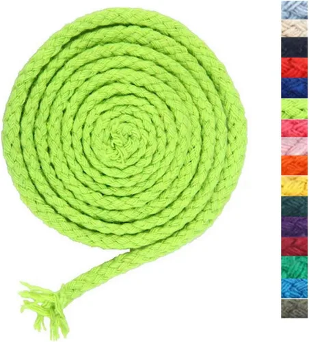 5 mm * 295 pies de cuerda de macramé de algodón natural de 8 hebras trenzadas para manualidades de ganchillo, hilo para colgar en la pared y Lgn