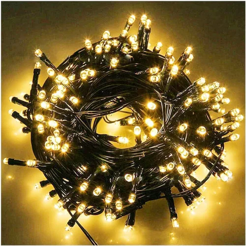 Miniatura 13 de Guirnalda de luces para exteriores de 33 pies, 100 luces LED con controlador de modos de memoria, luces de Navidad extensibles para bodas, Navidad