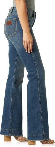 Miniatura 3 de Wrangler Pantalones de mezclilla retro de tiro alto para mujer, Verde