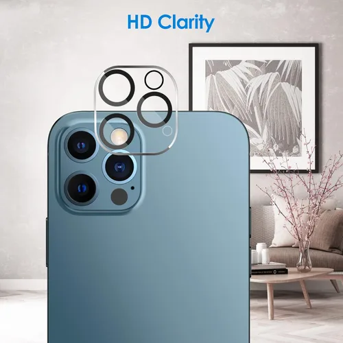 Miniatura 3 de JETech Protector de lente de cámara para iPhone 12 Pro de 6.1 pulgadas, vidrio templado 9H, transparente HD, antiarañazos, compatible con fundas,