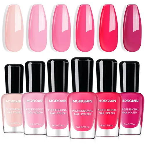 Miniatura 10 de Morovan Juego de Esmaltes de Uñas Marrones: Kit de Esmalte de Uñas Nude Chocolate Oscuro de Invierno Secado Rápido al Aire Regular Paquete