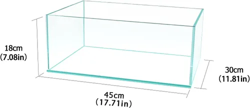 Miniatura 2 de Fzone 6.4 Gal Acuario poco profundo sin borde de bajo contenido de hierro para peces Nova Clear Ultra-Blanco con bordes biselados de 45° de vidrio