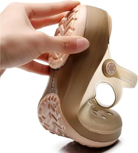 Miniatura 4 de Zuecos clásicos transparentes de color sólido para mujer, cómodos, suaves y antideslizantes, sandalias de playa de gelatina para actividades al aire