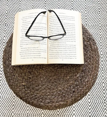 Miniatura 4 de Puf otomano de yute, 100% yute trenzado, puf reposapiés tejido a mano, tradicional puf bohemio para sala de estar, dormitorio, guardería, patio