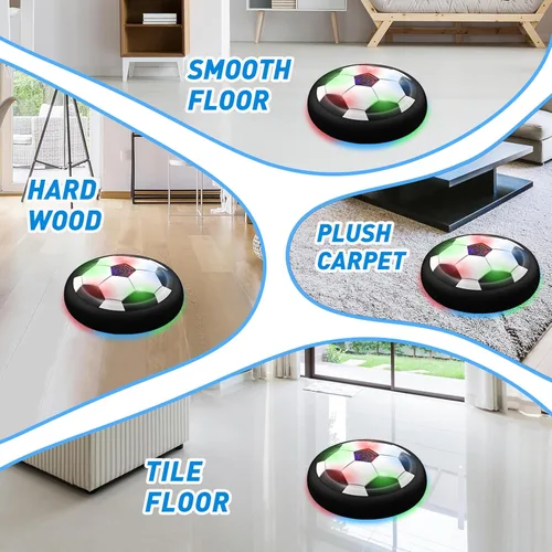 Miniatura 5 de Pelota de fútbol Hover LED para niños, pelota de entrenamiento con energía de aire para niños, juego de fútbol para interior y exterior, regalos
