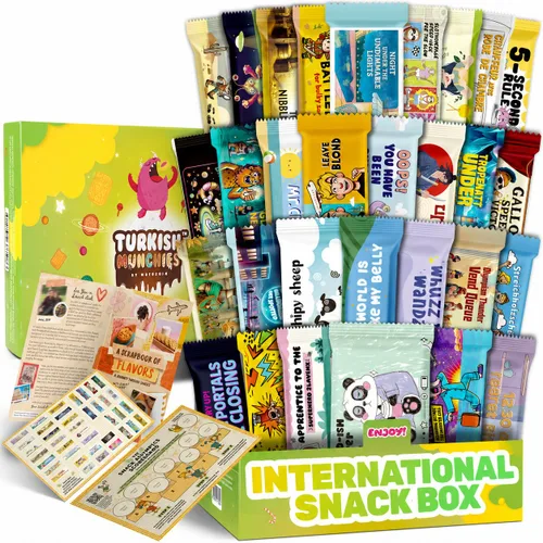 Miniatura 9 de Caja de Aperitivos Internacional, Experiencia Única con Dulces y Golosinas Exóticas Universales de Todo el Mundo, Alimentos Extranjeros Listos
