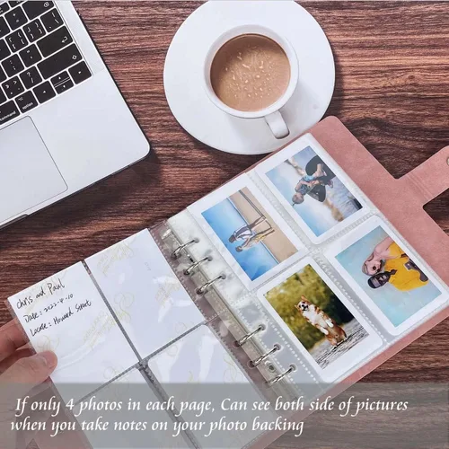 Miniatura 5 de Polaroid - Álbum de fotos con 200 bolsillos, álbum de fotos Instax Mini, de cuero de alta calidad de 3 pulgadas, tamaño cartera, álbumes de fotos