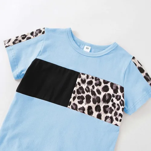 Miniatura 51 de Ropa de verano para niña, camiseta de manga corta para bebé, pantalones cortos, estampado de leopardo, camuflaje, de 18 meses a 6 años