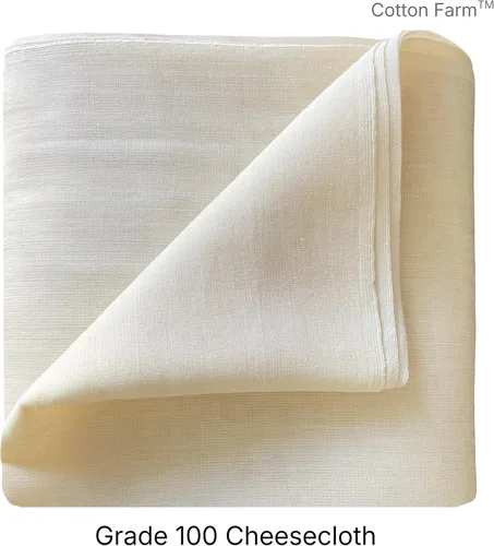 Miniatura 8 de Cotton Farm - Paños de queso precortados, 18 x 18 pulgadas, grado 100, bordes sobrehilados, listos para usar, gasa de muselina para colar y cocinar