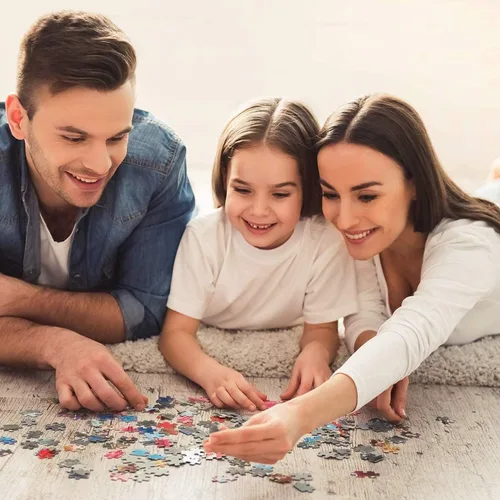 Miniatura 7 de Rompecabezas para adultos de 1000 piezas, puente blanco y negro y árbol rojo, rompecabezas de 1000 piezas para adultos, rompecabezas de obras