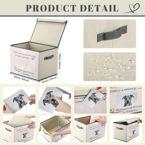 Miniatura 2 de LemonRoad Caja de recuerdos de 16 x 12 x 12 pulgadas, caja de recuerdo de celebración de la vida, regalo de bautismo funerario para recuerdos