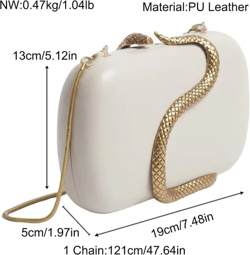 Miniatura 3 de Bolso de mano de piel sintética desmontable con cadena cruzada, bolso de noche, bolso de mano para mujer, formal, boda, fiesta, baile de graduación