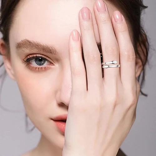 Miniatura 9 de CANDYFANCY Anillo de nudo celta de plata de ley 925 abierto para el dedo medio nudillo para mujer, tamaño ajustable 4-7