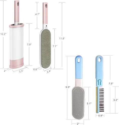 Miniatura 8 de 2 cepillos de pelusa para ropa, removedor de pelo de perros y gatos para ropa sucia, removedor de pelusa autolimpiante para cama, sofá, abrigo